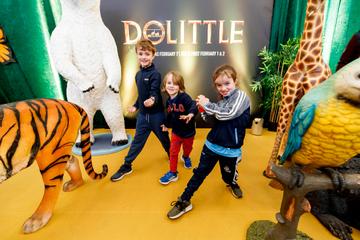 Emily (8), Ben (5) and James Baaij (8) pictured at the Universal Pictures special preview screening of Dolittle at Odeon Point Square, Dublin. 