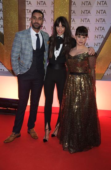 (L to R) Rishi Nair, Jennifer Metcalfe and Jessica Fox attend the National Television Awards 2020 at The O2 Arena on January 28, 2020 in London, England. (Photo by David M. Benett/Dave Benett/Getty Images)