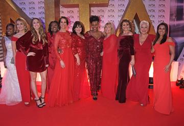 (L to R) Kelle Bryan, Kaye Adams, Stacey Solomon, Judi Love, Andrea McLean, Coleen Nolan, Brenda Edwards, Linda Robson, Nadia Sawalha, Denise Welch and Saira Khan of Loose Women attend the National Television Awards 2020 at The O2 Arena on January 28, 2020 in London, England. (Photo by David M. Benett/Dave Benett/Getty Images)