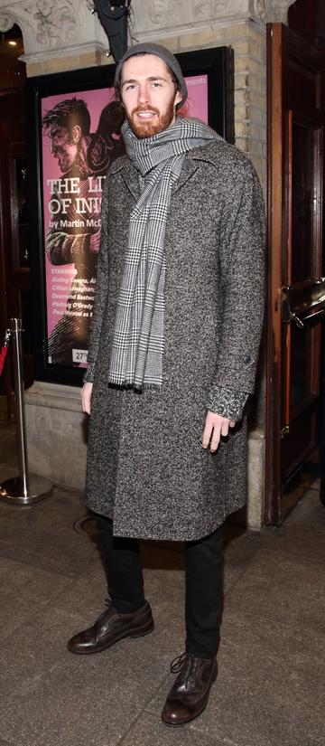 Hozier pictured at the opening of the Gaiety Theatre’s major new production of Martin McDonagh’s ‘The Lieutenant of Inishmore’, which will run at the Gaiety Theatre until 14th March. 