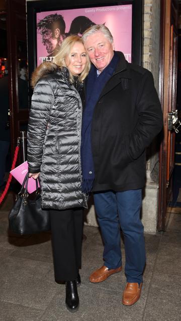 Cathy Kenny and Pat Kenny pictured at the opening of the Gaiety Theatre’s major new production of Martin McDonagh’s ‘The Lieutenant of Inishmore’, which will run at the Gaiety Theatre until 14th March. 