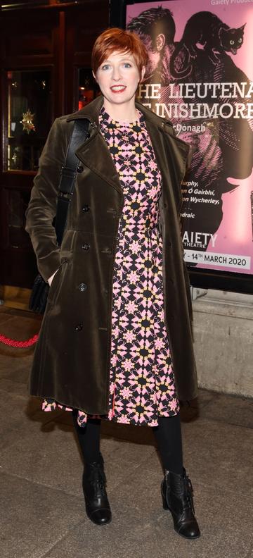 Orla Fitzgerald pictured at the opening of the Gaiety Theatre’s major new production of Martin McDonagh’s ‘The Lieutenant of Inishmore’, which will run at the Gaiety Theatre until 14th March. 