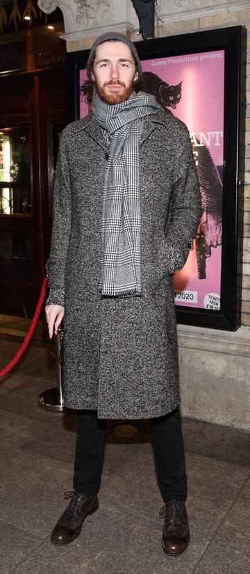 Hozier pictured at the opening of the Gaiety Theatre’s major new production of Martin McDonagh’s ‘The Lieutenant of Inishmore’, which will run at the Gaiety Theatre until 14th March. 