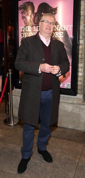 Joe Duffy pictured at the opening of the Gaiety Theatre’s major new production of Martin McDonagh’s ‘The Lieutenant of Inishmore’, which will run at the Gaiety Theatre until 14th March. 