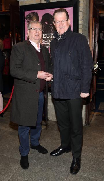 Joe Duffy and Aonghus McAnally pictured at the opening of the Gaiety Theatre’s major new production of Martin McDonagh’s ‘The Lieutenant of Inishmore’, which will run at the Gaiety Theatre until 14th March. 