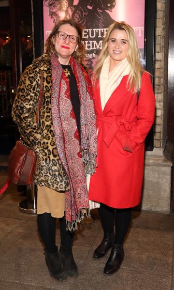 Lena Marie Fitzgerald and Emma Norton pictured at the opening of the Gaiety Theatre’s major new production of Martin McDonagh’s ‘The Lieutenant of Inishmore’, which will run at the Gaiety Theatre until 14th March. 