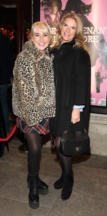 Aileen Hickey and Anna Barry pictured at the opening of the Gaiety Theatre’s major new production of Martin McDonagh’s ‘The Lieutenant of Inishmore’, which will run at the Gaiety Theatre until 14th March. 