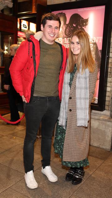 Ronan Spain and Helen Bermingham pictured at the opening of the Gaiety Theatre’s major new production of Martin McDonagh’s ‘The Lieutenant of Inishmore’, which will run at the Gaiety Theatre until 14th March. 