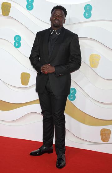 Daniel Kaluuya arrives at the EE British Academy Film Awards 2020 at Royal Albert Hall on February 2, 2020 in London, England. (Photo by David M. Benett/Dave Benett/Getty Images)