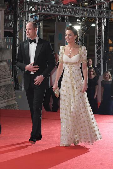 Prince William, Duke of Cambridge, and Catherine, Duchess of Cambridge arrive at the EE British Academy Film Awards 2020 at Royal Albert Hall on February 2, 2020 in London, England. (Photo by David M. Benett/Dave Benett/Getty Images)