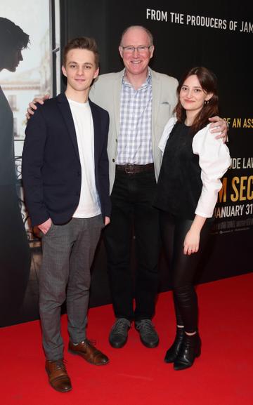 David Duggan, Bill O'Connell and Elly Curtis pictured at the special preview screening of The Rhythm Section at the Light House Cinema, Dublin.
Pic: Brian McEvoy Photography
