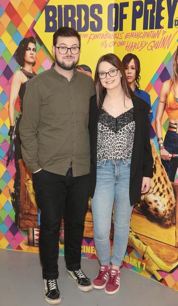 Daniel Walsh and Tara Walsh at the special preview screening of Birds of Prey at the Lighthouse Cinema, Dublin.
Pic: Brian McEvoy
