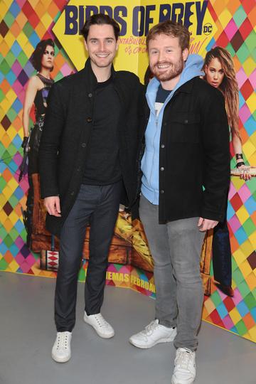 Barry Donohue and Kieran Bell at the special preview screening of Birds of Prey at the Lighthouse Cinema, Dublin.
Pic: Brian McEvoy
