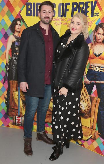 Stephen Treacy and Rebecca Grimes at the special preview screening of Birds of Prey at the Lighthouse Cinema, Dublin.
Pic: Brian McEvoy
