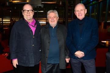 Paul McGuinness, Bill Whelan and John Hughes at the album launch of Riverdance  - 25th anniversary show at the 3Arena in Dublin.
Photo: Justin Farrelly.
