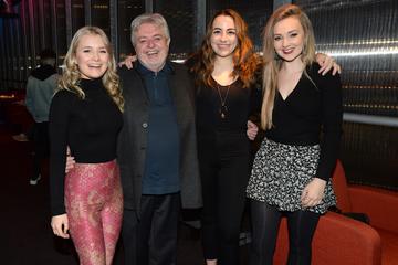 Bill Whelan with Tara Howley, Emma McPhilemy and Haley Richardson at the album launch of Riverdance  - 25th anniversary show at the 3Arena in Dublin.
Photo: Justin Farrelly.