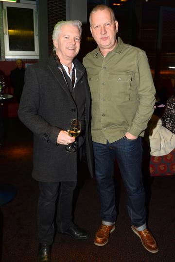 Eddie Rowley and Mark Crossingham at the album launch of Riverdance  - 25th anniversary show at the 3Arena in Dublin.
Photo: Justin Farrelly.