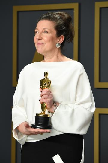 Jacqueline Durran, winner of the Costume Design award for “Little Women ,” poses in the press room during the 92nd Annual Academy Awards at Hollywood and Highland on February 09, 2020 in Hollywood, California. (Photo by Steve Granitz/WireImage )