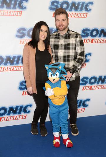 Martin O'Connell, Sarah O'Connell and Cameron O'Connell at the special preview screening of Sonic the Hedgehog Movie at the Odeon Cinema in Point Square, Dublin.
Pic: Brian McEvoy
