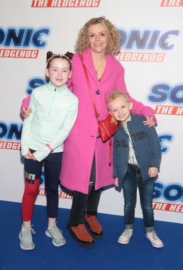 Denise McCormack, Zoe O Halloran and Sidney Gammell at the special preview screening of Sonic the Hedgehog Movie at the Odeon Cinema in Point Square, Dublin.
Pic: Brian McEvoy
