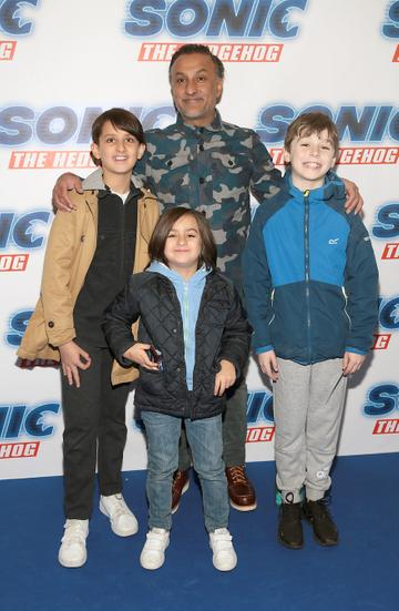 Vic Kumar, Sonny Kumar, Skye Kumar and Will Wright at the special preview screening of Sonic the Hedgehog Movie at the Odeon Cinema in Point Square, Dublin.
Pic: Brian McEvoy
