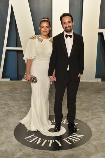 Vanessa Nadal and Lin-Manuel Miranda attend the 2020 Vanity Fair Oscar Party at Wallis Annenberg Center for the Performing Arts on February 09, 2020 in Beverly Hills, California. (Photo by David Crotty/Patrick McMullan via Getty Images)