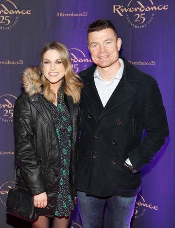 Amy Huberman and Brian O'Driscoll at the historic gala performance of Riverdance 25th Anniversary show at 3Arena Dublin exactly 25 years to the day that Riverdance was first performed at the Point Depot. 
Photo: Kieran Harnett