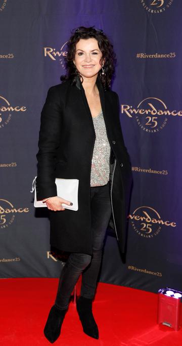 Deirdre O'Kane at the historic gala performance of Riverdance 25th Anniversary show at 3Arena Dublin exactly 25 years to the day that Riverdance was first performed at the Point Depot. 
Photo: Kieran Harnett
