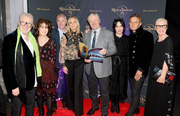 John McColgan, Ursula and Dave Fanning, Kathy and Pat Kenny, Morah Ryan, Don Mescall and Moya Doherty at the historic gala performance of Riverdance 25th Anniversary show at 3Arena Dublin exactly 25 years to the day that Riverdance was first performed at the Point Depot. 
Photo: Kieran Harnett
