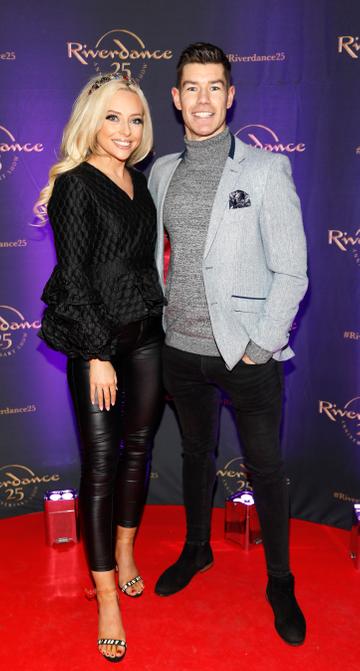 Michaela O'Neill and Ryan Andrews at the historic gala performance of Riverdance 25th Anniversary show at 3Arena Dublin exactly 25 years to the day that Riverdance was first performed at the Point Depot. 
Photo: Kieran Harnett
