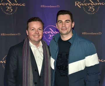 Oliver Callen & John Lannin at the historic gala performance of Riverdance 25th Anniversary show at 3Arena Dublin exactly 25 years to the day that Riverdance was first performed at the Point Depot. 
Photo: Kieran Harnett
