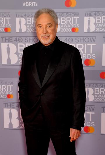Sir Tom Jones attends The BRIT Awards 2020 at The O2 Arena on February 18, 2020 in London, England. (Photo by Dave J Hogan/Getty Images)