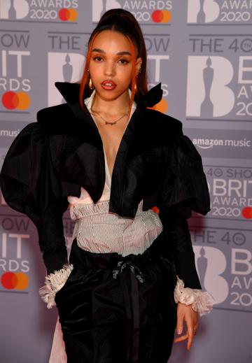 FKA Twigs attends The BRIT Awards 2020 at The O2 Arena on February 18, 2020 in London, England. (Photo by Dave J Hogan/Getty Images)
