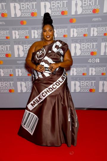 Lizzo attends The BRIT Awards 2020 at The O2 Arena on February 18, 2020 in London, England. (Photo by Dave J Hogan/Getty Images)