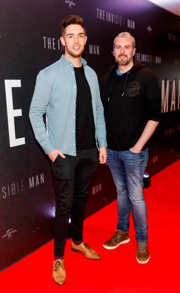 Peter Lynch and Brian Roche pictured at a special preview screening of The Invisible Man at Light House Cinema, Dublin. Picture: Andres Poveda.