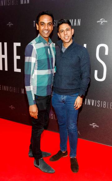 Clint Drieberg and Marco Espinoza pictured at a special preview screening of The Invisible Man at Light House Cinema, Dublin. Picture: Andres Poveda.