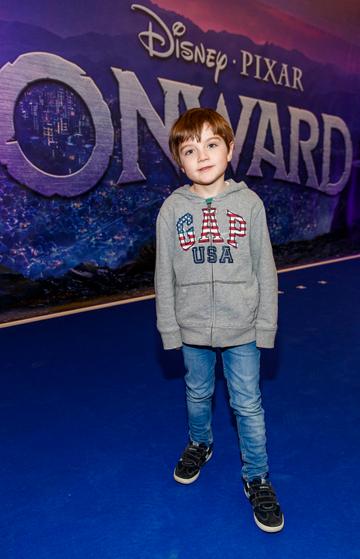 Henry Murphy (6) pictured at the special preview screening of Disney Pixar's Onwards in the Odeon Point Village. 
Picture: Andres Poveda

