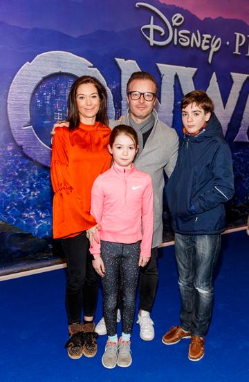 Nicki Labram and Simon Stokes pictured with Chloe (10) and Darren (13) at the special preview screening of Disney Pixar's Onwards in the Odeon Point Village. 
Picture: Andres Poveda
