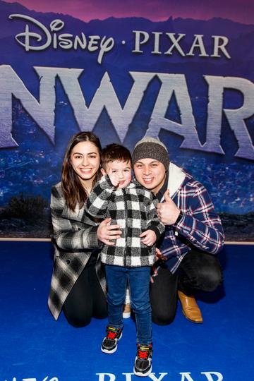 Kirsten Rice Topito Samung and Kayden Samsung (3) pictured at the special preview screening of Disney Pixar's Onwards in the Odeon Point Village. 
Picture: Andres Poveda
