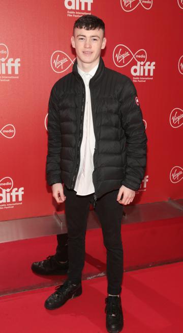 Actor Lewis Brophy at the Virgin Media Dublin International Film Festival Irish Premiere of Innocent Boy at the Lighthouse Cinema, Dublin.
Pic: Brian McEvoy.
