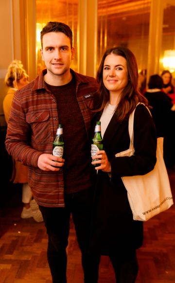 Dan Nugent and Sacha Cahill at the launch of Cinema di Peroni, celebrating Italy in the movies, and the latest addition to its portfolio Peroni Libera 0.0%. Cinema di Peroni Dublin took place at The Stella Cinema in Rathmines, screening the award nominated The Talented Mr. Ripley. Picture: Andres Poveda