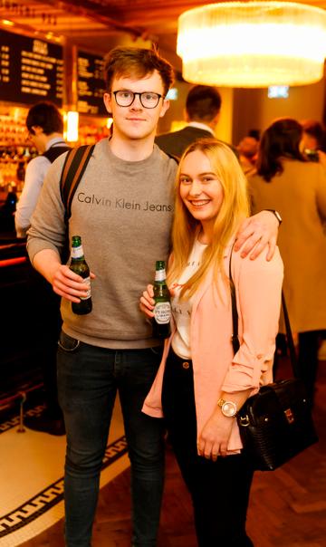 Gary Brady and Dee Cullen at the launch of Cinema di Peroni, celebrating Italy in the movies, and the latest addition to its portfolio Peroni Libera 0.0%. Cinema di Peroni Dublin took place at The Stella Cinema in Rathmines, screening the award nominated The Talented Mr. Ripley. Picture: Andres Poveda