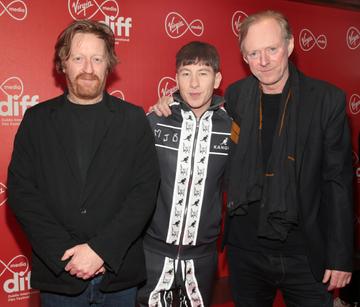 David Wilmot, Barry Keoghan and Ned Dennehy at the Virgin Media Dublin International Film Festival Irish Premiere screening  of Calm With Horses at the Lighthouse Cinema, Dublin.
Picture: Brian McEvoy.
