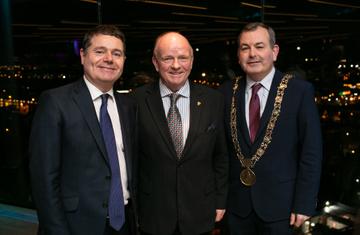 Paul Carty (MD Guinness Storehouse), Paschal Donohoe (Minister for Finance) and Lord Mayor of Dublin Paul Mc Auliffe pictured at the launch of the highly anticipated new Gravity Bar at the Guinness Storehouse.
Photo by Richie Stokes.
