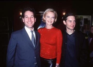 1999: Paul Rudd, Charlize Theron And Tobey Maguire At The New York Premiere Of Their New Movie, "The Cider House Rules" November 14, 1999.  (Photo By Robin Platzer/Twin Images/Getty Images)