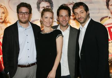 2007: Co-stars Seth Rogen, Leslie Mann, Paul Rudd and Judd Apatow during "Knocked Up" Sydney Premiere - Arrivals at Hoyts Entertainment Quarter in Sydney, NSW, Australia. (Photo by John Stanton/WireImage)
