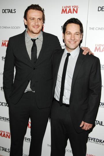2009: Jason Segel and Paul Rudd attend THE CINEMA SOCIETY with DETAILS &amp; SVEDKA host a screening of "I LOVE YOU, MAN" at Tribeca Grand Hotel on March 6, 2009 in New York. (Photo by BILLY FARRELL/Patrick McMullan via Getty Images)