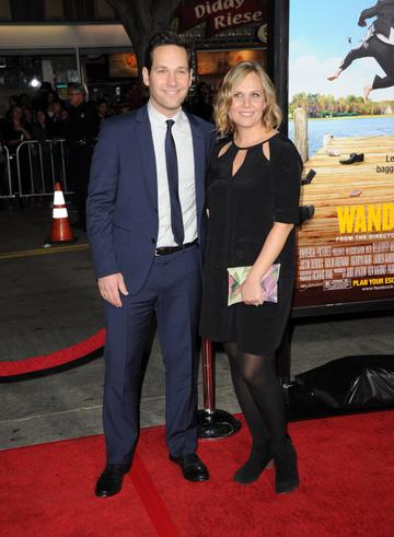 2012: Actor Paul Rudd (L) and wife Julie Yaeger arrive at the premiere of Universal Pictures' "Wanderlust" held at Mann Village Theatre on February 16, 2012 in Westwood, California.  (Photo by Jason Merritt/Getty Images)