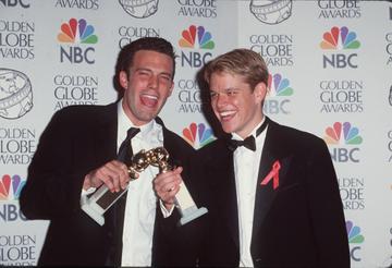 1998: Ben Affleck & Matt Damon pictured at the 55th Annual Golden Globe Awards (Photo by SGranitz/WireImage)