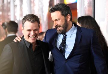 2017: Actors Matt Damon and Ben Affleck attend the premiere of Warner Bros. Pictures' "Live By Night" at TCL Chinese Theatre on January 9, 2017 in Hollywood, California.  (Photo by Frazer Harrison/Getty Images)